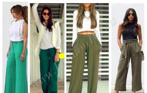 С чем сочетать зеленые брюки, модные оттенки цвета!